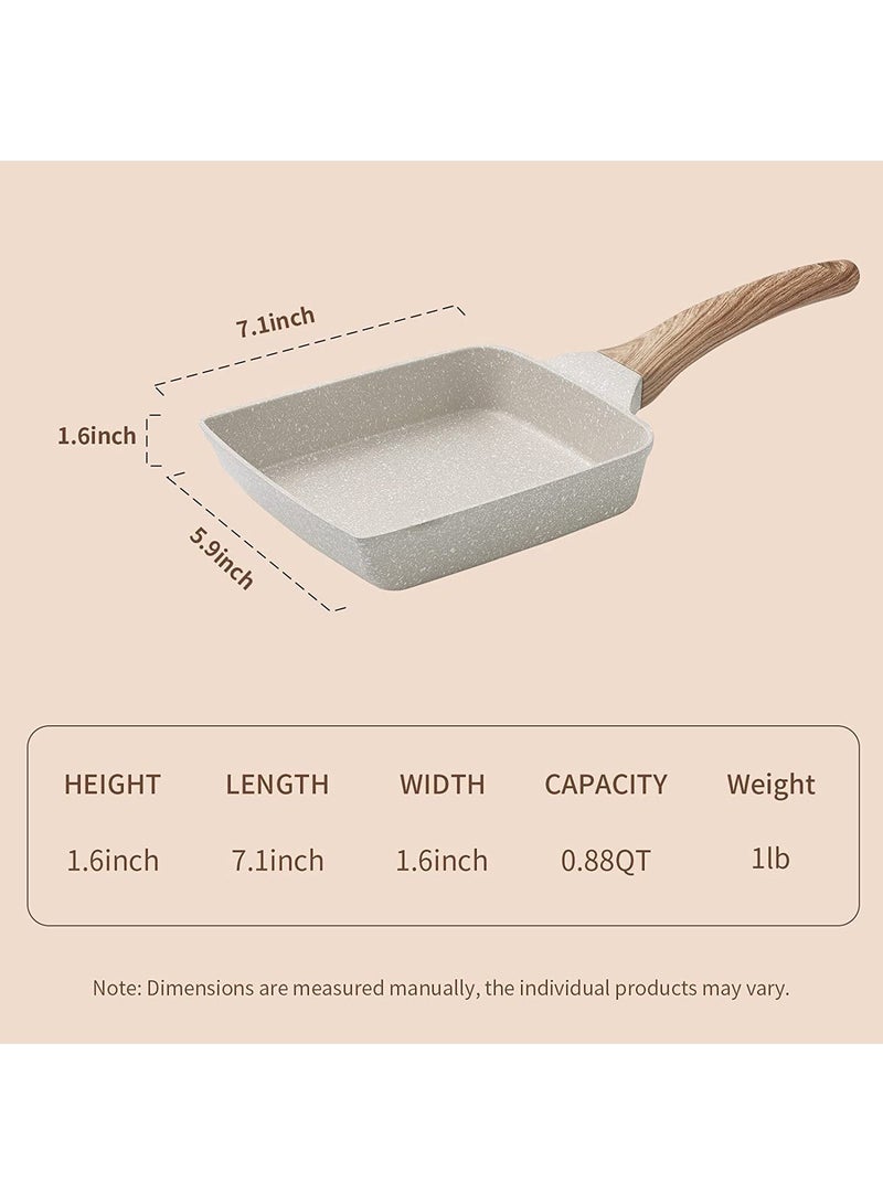 هومستر مقلاة عجة، تاماغويكي غير لاصقة، بيض صحية من جرانيت لتناول الافطار، مناسبة لطباخات الغاز والتحريض، 7.1x5.9 إنش - Image 5