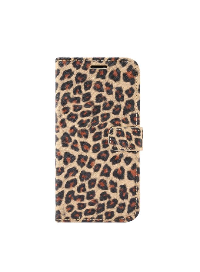 زبون جراب لهاتف iPhone 13 Pro Max بنمط جلد النمر، قابل للطي أفقيًا، مصنوع من البولي كربونات + جلد البولي يوريثان مع حامل وفتحات للبطاقات ومحفظة - Image 2