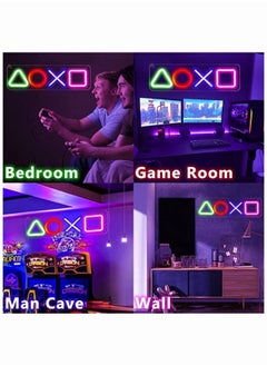 سيوسي LED LED NEON LIGHTS ، SYOSI NEON لألعاب PlayStation Light Icon ، علامات النيون لديكور جدار غرفة النوم ، مفتاح تشغيل PS5 ، غرفة المعيشة ، كهف الرجل ، ديكور غرفة اللاعب الجمالية  - Image 5