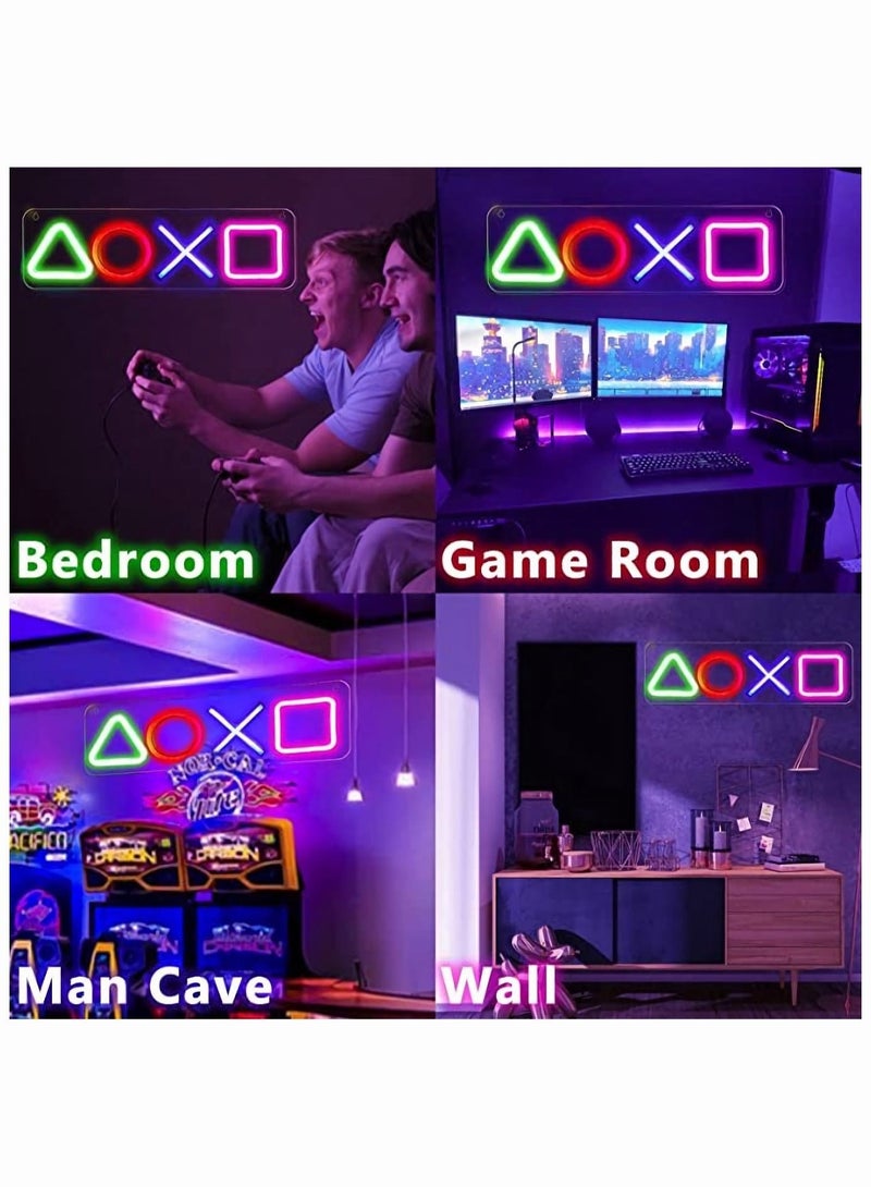 سيوسي LED LED NEON LIGHTS ، SYOSI NEON لألعاب PlayStation Light Icon ، علامات النيون لديكور جدار غرفة النوم ، مفتاح تشغيل PS5 ، غرفة المعيشة ، كهف الرجل ، ديكور غرفة اللاعب الجمالية  - Image 5