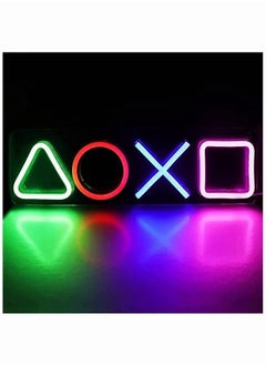 سيوسي LED LED NEON LIGHTS ، SYOSI NEON لألعاب PlayStation Light Icon ، علامات النيون لديكور جدار غرفة النوم ، مفتاح تشغيل PS5 ، غرفة المعيشة ، كهف الرجل ، ديكور غرفة اللاعب الجمالية  - Image 1