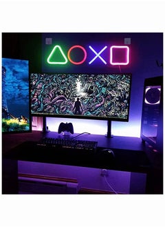 سيوسي LED LED NEON LIGHTS ، SYOSI NEON لألعاب PlayStation Light Icon ، علامات النيون لديكور جدار غرفة النوم ، مفتاح تشغيل PS5 ، غرفة المعيشة ، كهف الرجل ، ديكور غرفة اللاعب الجمالية  - Image 4
