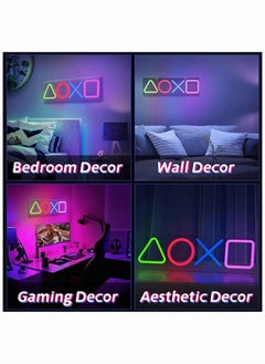 سيوسي LED LED NEON LIGHTS ، SYOSI NEON لألعاب PlayStation Light Icon ، علامات النيون لديكور جدار غرفة النوم ، مفتاح تشغيل PS5 ، غرفة المعيشة ، كهف الرجل ، ديكور غرفة اللاعب الجمالية  - Image 2