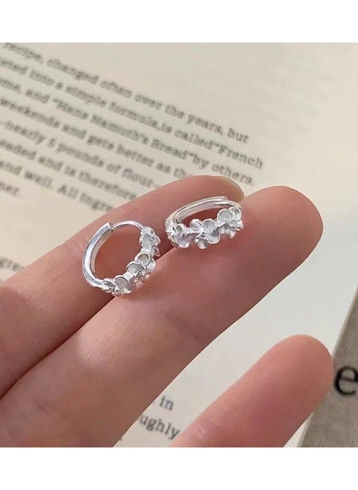 Goolsky 3D Flower Stud Earrings for Women – S925 Silver Clip-On Style, Elegant Petite Floral Design, High-End Minimalist Jewelry  - Image 1