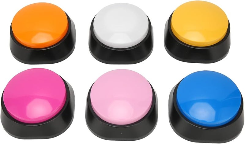 Focket 6 Color Dog Training Buttons with Voice Recording 30 Seconds Playback ABS Material - Image 1