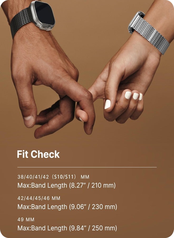 Fullmosa Compatible Apple Watch Band Ultra 49mm, Stainless Steel Mesh Loop Magnetic Clasp Apple Watch Strap with TPU Case for iWatch Series Ultra Ultra 2 9 8 7 6 5 4 3 2 1 SE SE2 (Black) - Image 5