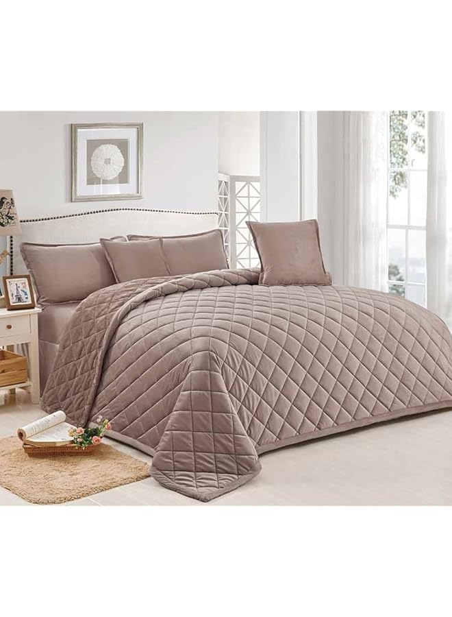 Soft And Fluffy Velvet Sherpa Fleece Reversible Winter Comforter Set King Size 240