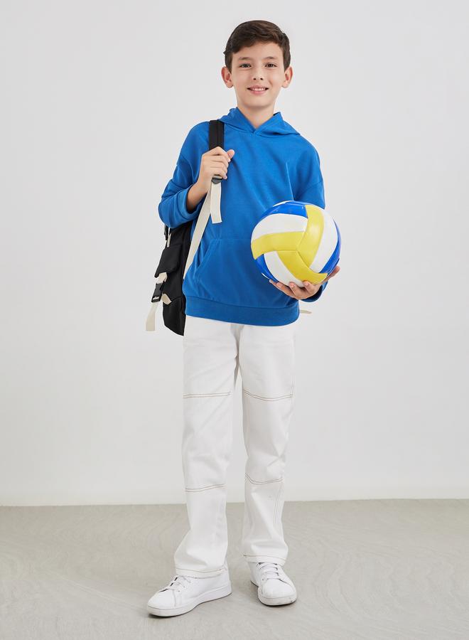 Styli Teen Blue Relaxed Fit Hoodie with Front Pocket - Image 2