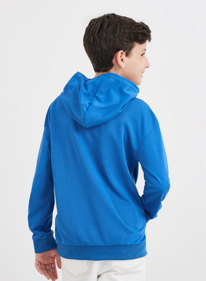 Styli Teen Blue Relaxed Fit Hoodie with Front Pocket - Image 5