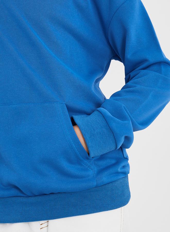 Styli Teen Blue Relaxed Fit Hoodie with Front Pocket - Image 4