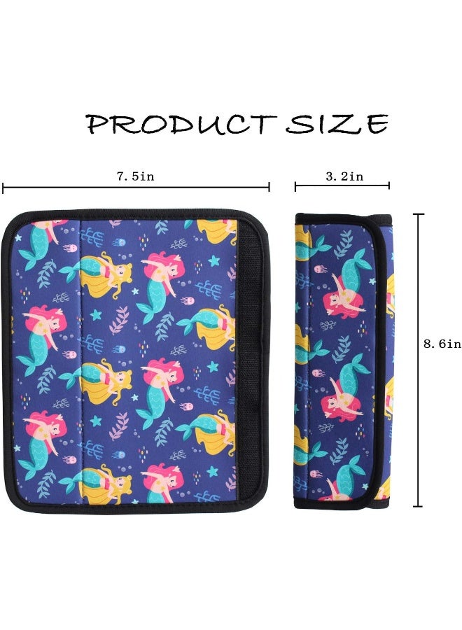 LOVAC 2 Pack Seat Belt Covers for Kids, Soft Comfort Seat Belt Cushion for Children, Cute Cartoon Pattern Car Seat Belt Pads Cover for Girls and Boys (Mermaid) - Image 3