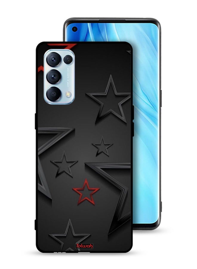 Tolwak Oppo Reno5 Pro 5G Protective Case Cover Stars Pattern - Image 1