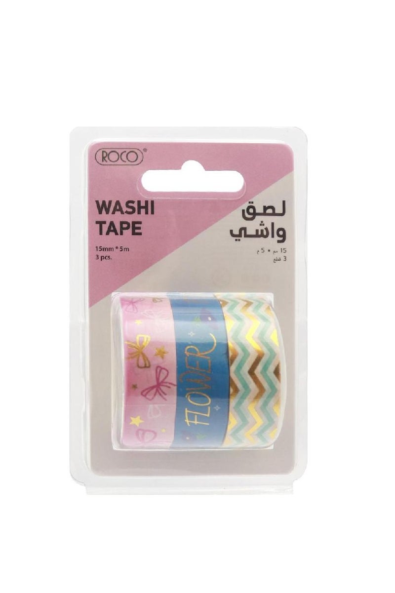 ROCO Washi Tape 3 Reel (Foil Tape)5 m X 15 mm
