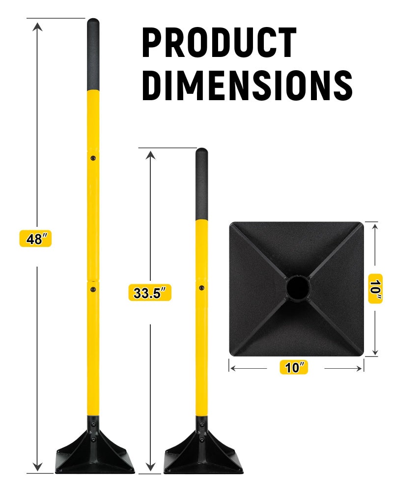 BlumeTrec 10"x10" Steel Tamper with 48" Handle, Heavy Duty Hand Compactor Tool for Leveling Soil, Gravel, Sand, Asphalt, Ground, Paver, Driveway, Garden, Yard and Blacktop Repair - Image 2