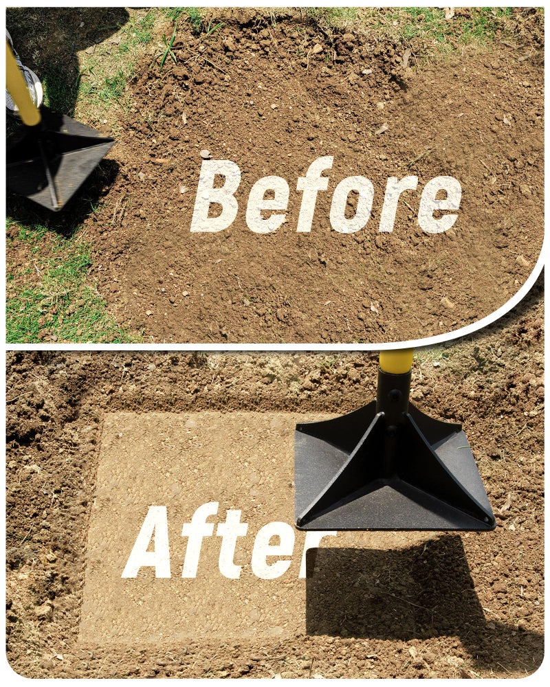 BlumeTrec 10"x10" Steel Tamper with 48" Handle, Heavy Duty Hand Compactor Tool for Leveling Soil, Gravel, Sand, Asphalt, Ground, Paver, Driveway, Garden, Yard and Blacktop Repair - Image 5