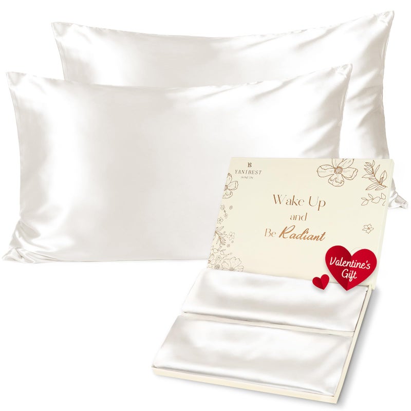 Yanibest Satin Pillowcase, Silk Pillow Cases for Hair and Skin with Zipper, Queen Pillow Cases Set of 2 for 20"x30", Exquisite Packaging for Women Men - Image 1