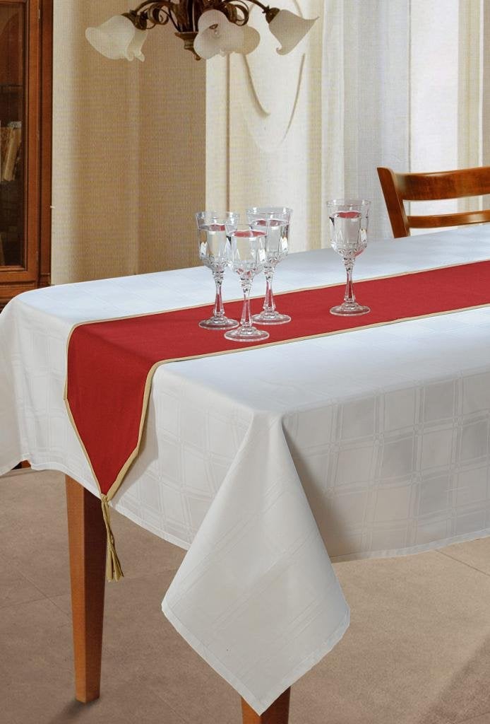 Swayam Table Runner Set 1 for Family Dinners or Gatherings, Indoor or Outdoor Parties & Everyday Use 72'X12' - Maroon - Image 1