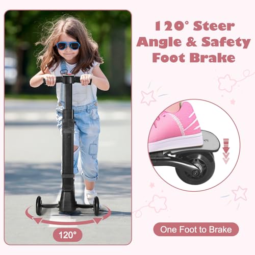 iubest Luggage Carry On Scooter Suitcase for Kids Age 4-15, Detachable & Foldable 4 in 1 Suitcase, Multifunctional Ride On Travel Trolley Scooter Combo-Pink - Image 3
