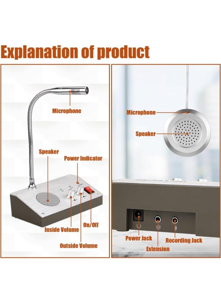 kh Window IntercomHigh Power Window SpeakerTwo Way Voice TransmissionIntercom Speaker System for BankSchool Hospital Office Reception Ticket Window