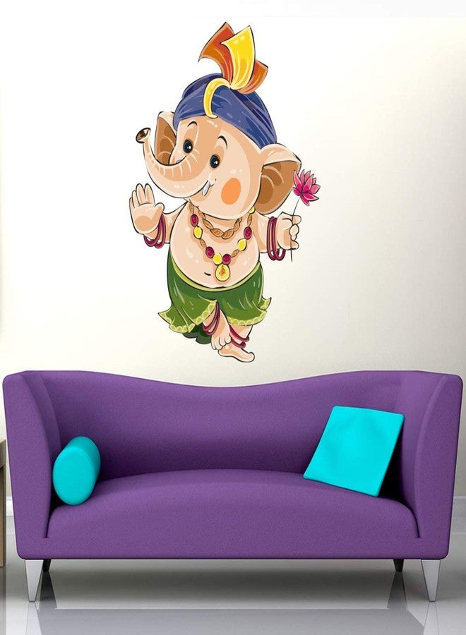 VCREATE DECOR ملصق حائط وشعار اللورد غانيشا من VCREATE DECOR (فينيل PVC، الحجم 58 سم × 46 سم) - Image 1