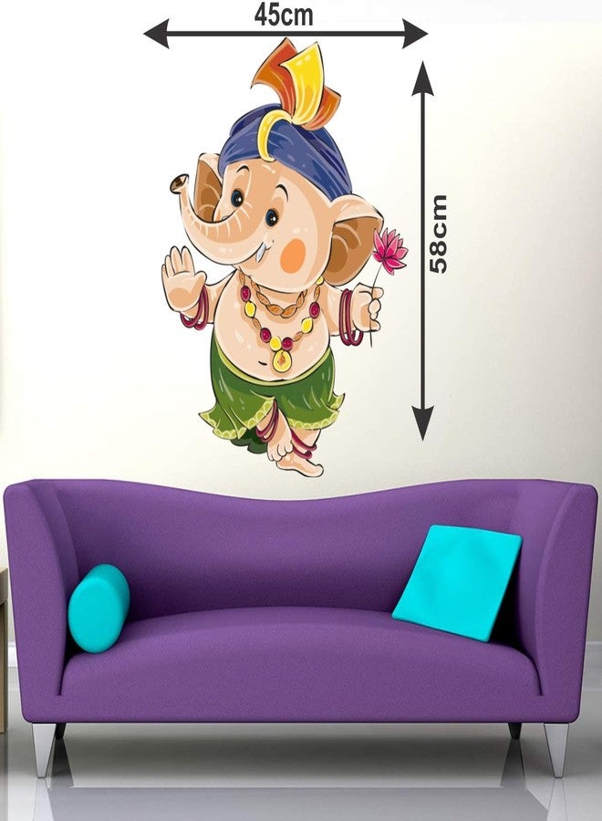 VCREATE DECOR ملصق حائط وشعار اللورد غانيشا من VCREATE DECOR (فينيل PVC، الحجم 58 سم × 46 سم) - Image 3