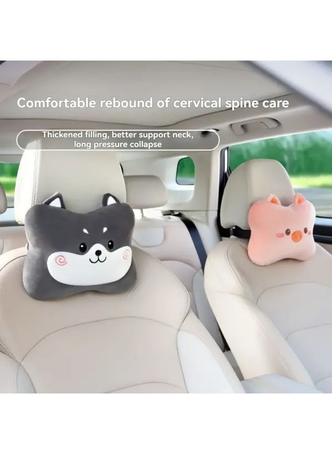 Kule Dog Head Pillow And Lumbar Cushion Set High Resilience Back Support For Office Car Home - Image 3
