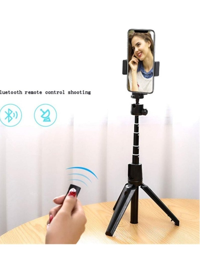 Selfie Stick Bluetooth Tripod – Wireless Remote Shutter with Expandable Portable Monopod for Photography (Color: Black, Size: One Size) - Image 2