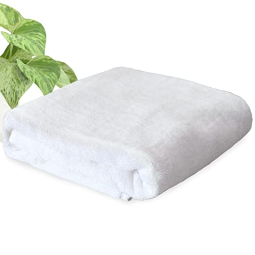 HEELIUM Bamboo Bath Towel | Lightweight & Quick Drying | Ultra Absorbent Towel | 140 x 70 cm - 400 GSM | Pack of 1 - White - Image 1