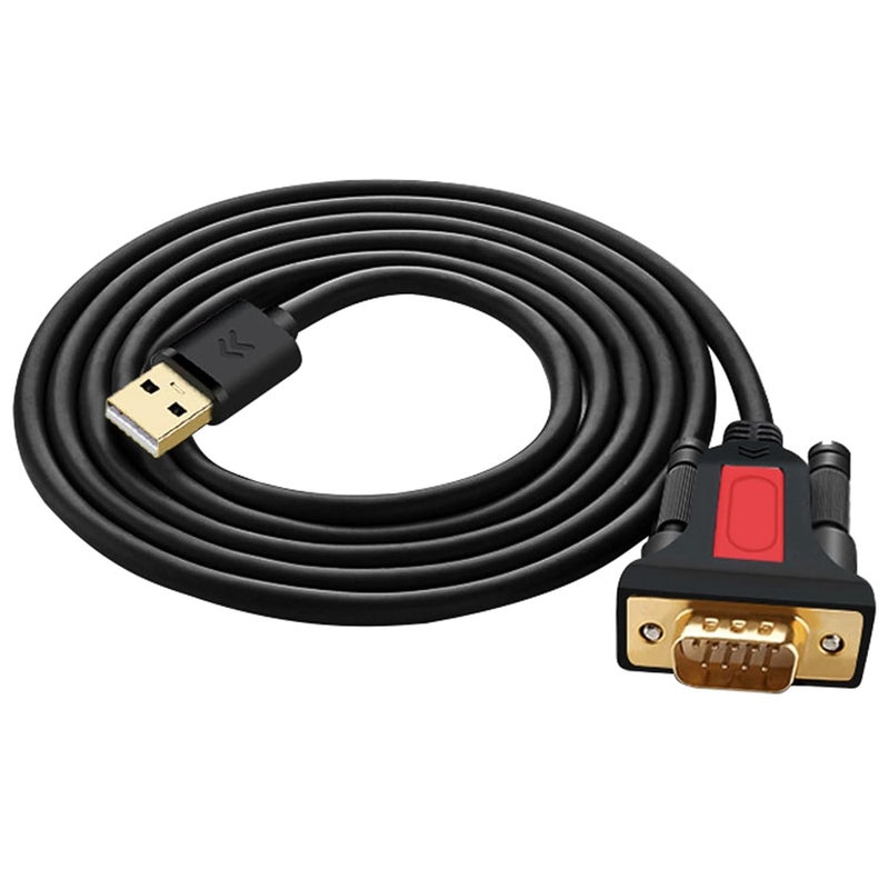 Tobo USB to RS232 Serial Adapter with FTDI Chipset, USB 2.0 to RS232 Gold Plated DB9 Serial Converter Cable for Modem, Scanner, Industriual Machinery, CNC, 1.5m TD-1380CC - Image 1