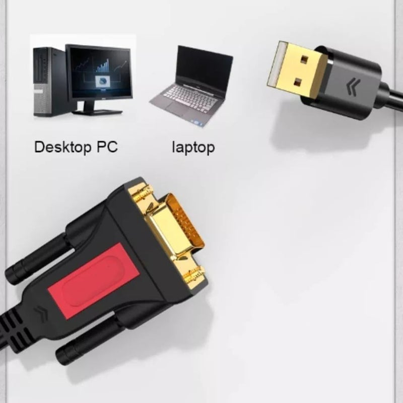 Tobo USB to RS232 Serial Adapter with FTDI Chipset, USB 2.0 to RS232 Gold Plated DB9 Serial Converter Cable for Modem, Scanner, Industriual Machinery, CNC, 1.5m TD-1380CC - Image 5