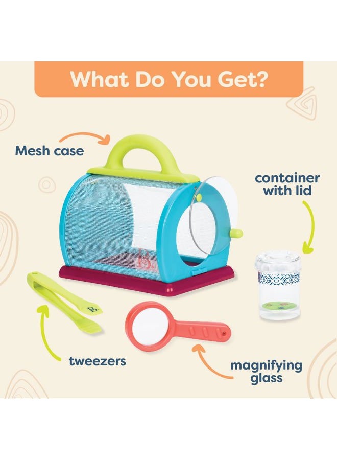 B. Toys – Bug Bungalow Insect Catching Kit with Mesh Case, Magnifying Container, Tweezers & Magnifier – Educational Outdoor Toys for Toddlers – Nature Exploration Set for 3+ Years - Image 4