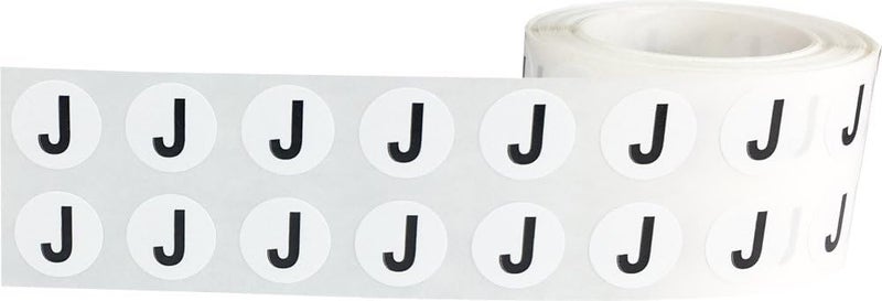 InStockLabels.com Letter J Inventory Labels .5 Inch Round Circle Dots 1,000 Adhesive Stickers - Image 2