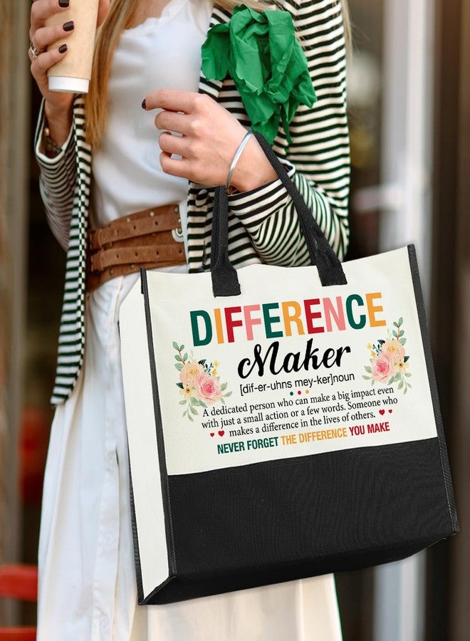 Nvhai Thank You Gifts for Women, Appreciation Gifts for Boss Leader Coworker Teacher Nurse, Difference Maker Definition Canvas Tote Bag for Women Shopping Grocery Bag - Image 5