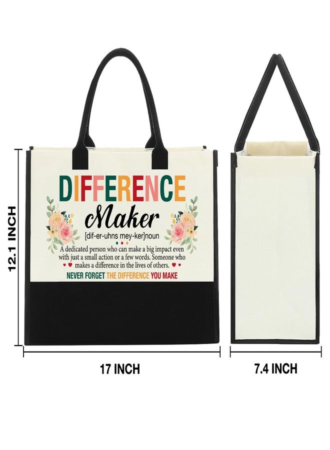Nvhai Thank You Gifts for Women, Appreciation Gifts for Boss Leader Coworker Teacher Nurse, Difference Maker Definition Canvas Tote Bag for Women Shopping Grocery Bag - Image 2