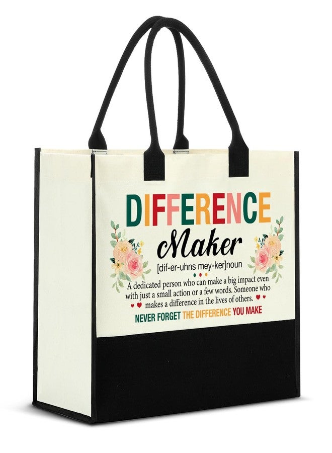 Nvhai Thank You Gifts for Women, Appreciation Gifts for Boss Leader Coworker Teacher Nurse, Difference Maker Definition Canvas Tote Bag for Women Shopping Grocery Bag - Image 1
