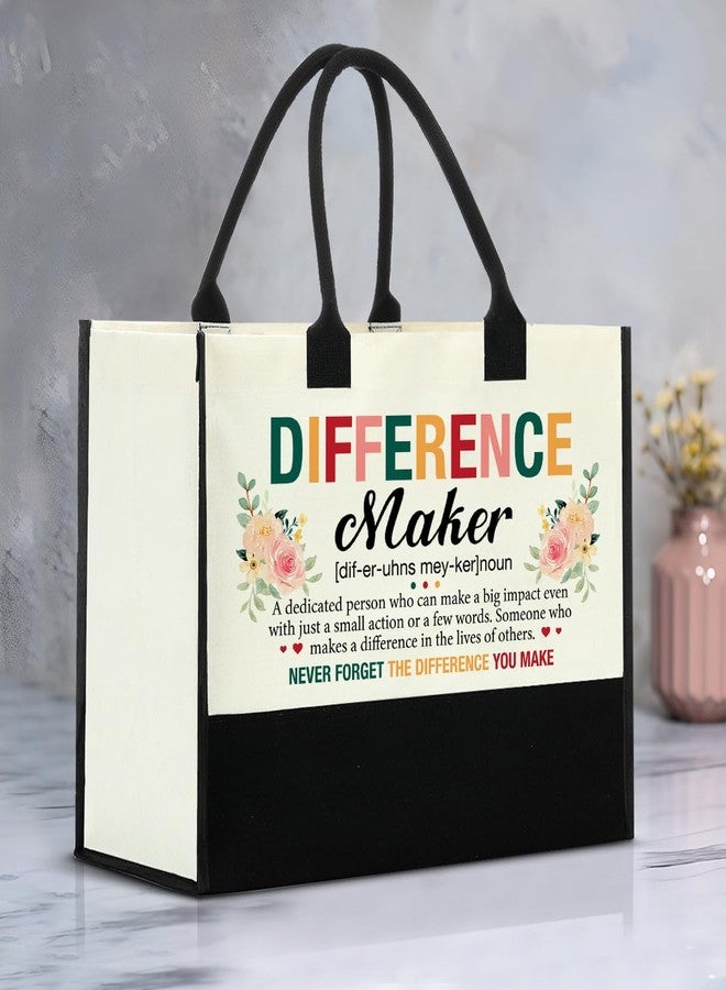 Nvhai Thank You Gifts for Women, Appreciation Gifts for Boss Leader Coworker Teacher Nurse, Difference Maker Definition Canvas Tote Bag for Women Shopping Grocery Bag - Image 4