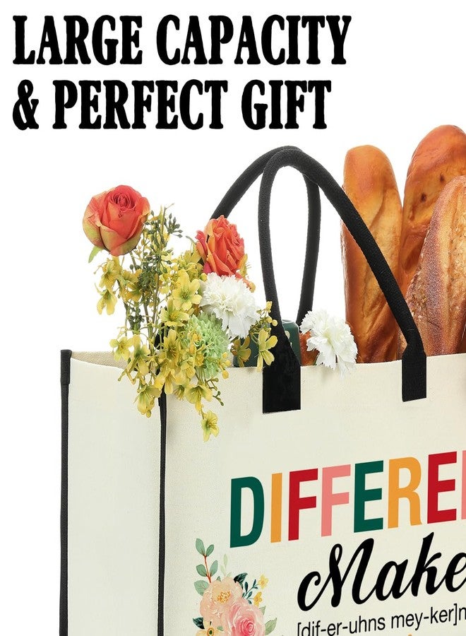 Nvhai Thank You Gifts for Women, Appreciation Gifts for Boss Leader Coworker Teacher Nurse, Difference Maker Definition Canvas Tote Bag for Women Shopping Grocery Bag - Image 3