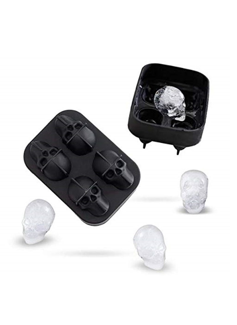 Generic silicone skull Ice box DIY personality home bar Ice lattIce ball Ice mold skull model Ice Tray 4 Cup Glass Shape  - Image 3