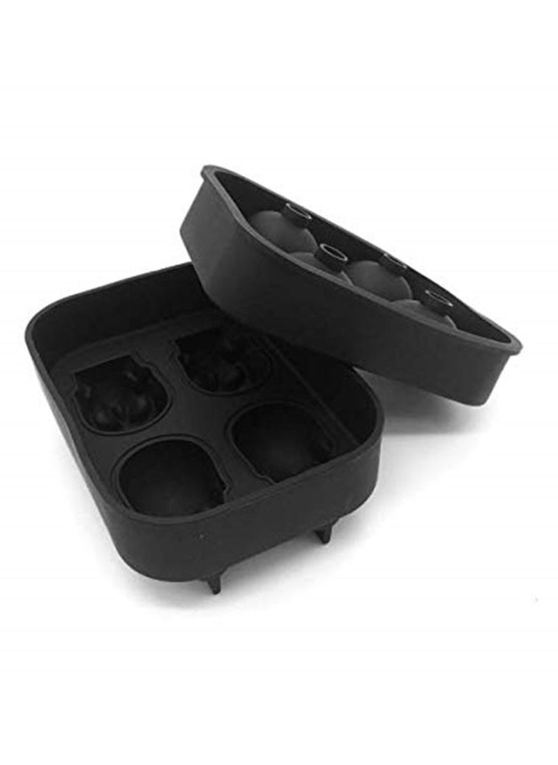 Generic silicone skull Ice box DIY personality home bar Ice lattIce ball Ice mold skull model Ice Tray 4 Cup Glass Shape  - Image 4