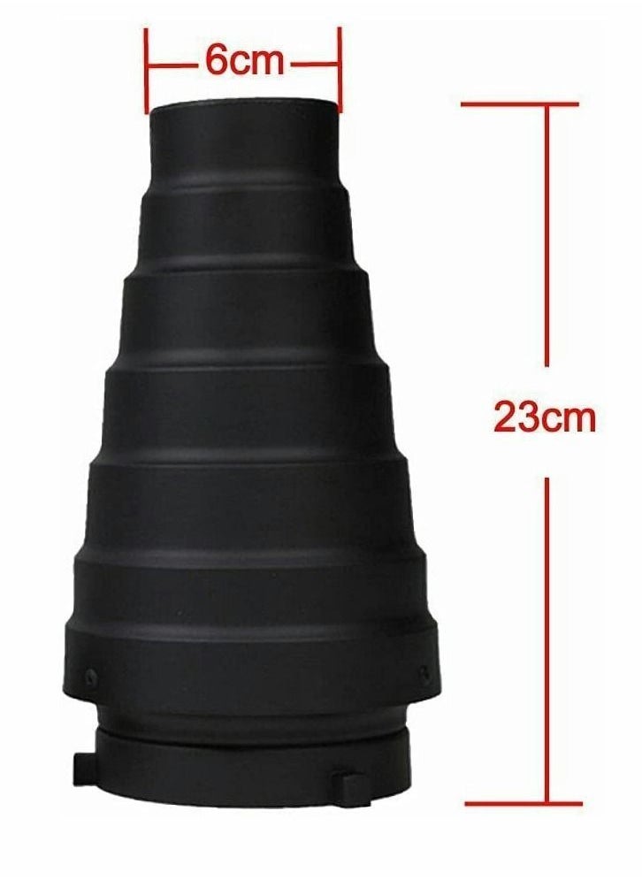 Y&D Snoot, Room Flash Metal Conical Snoot with Honeycomb Grid & 5pcs Color Filter Kit, for Bowens Mount Studio Strobe Monolight  - Image 2