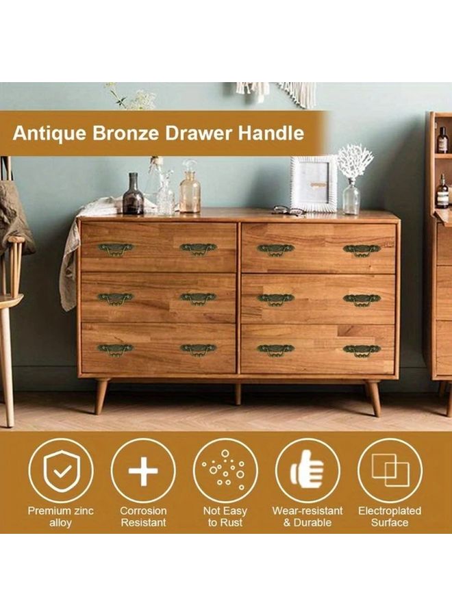12 Pcs Antique Retro Zinc Alloy European Style Drawer Wardrobe Door Handles With Screws - Image 5