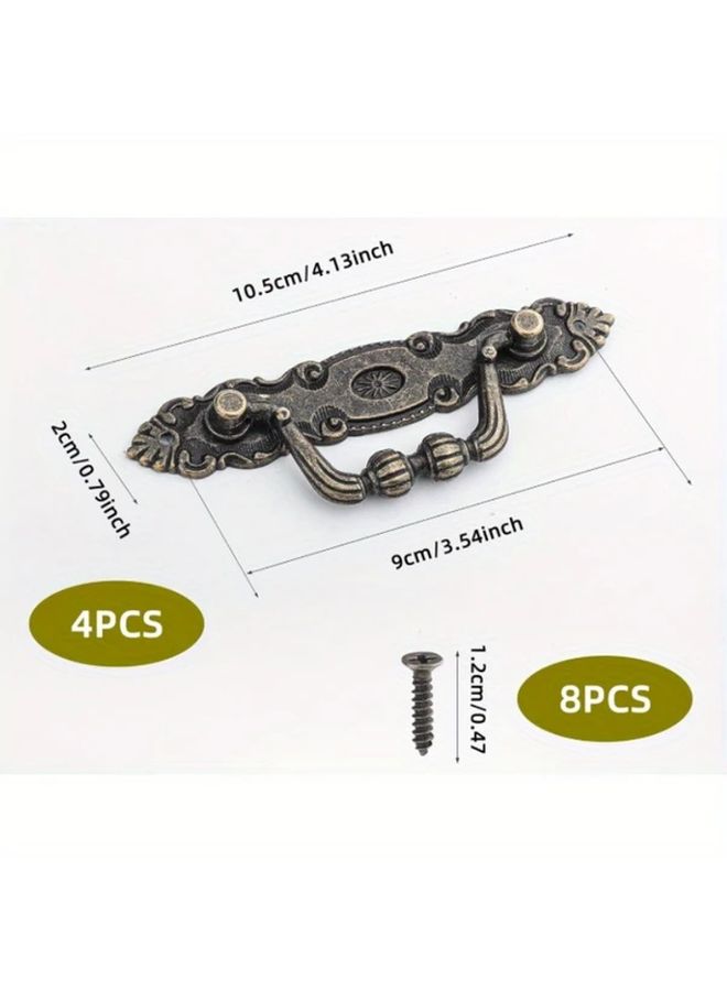 12 Pcs Antique Retro Zinc Alloy European Style Drawer Wardrobe Door Handles With Screws - Image 2
