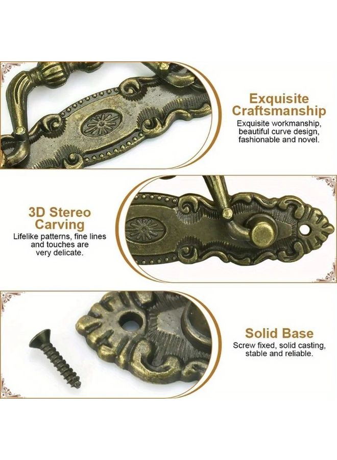 12 Pcs Antique Retro Zinc Alloy European Style Drawer Wardrobe Door Handles With Screws - Image 4