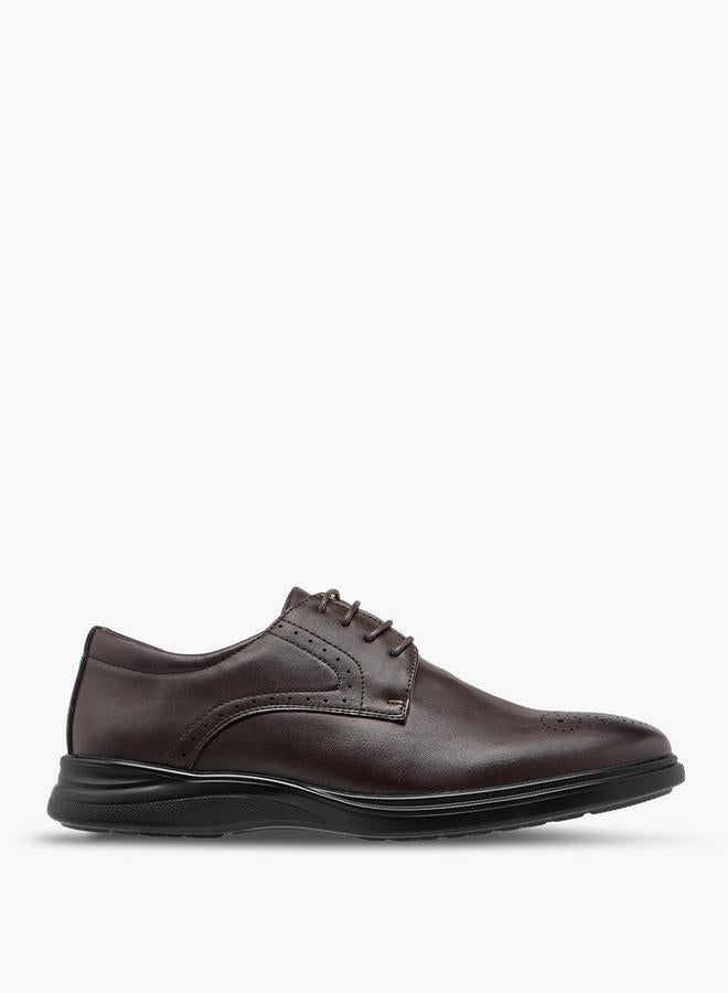 Le Confort Men Perforated Lace-Up Derby Shoes - Image 1