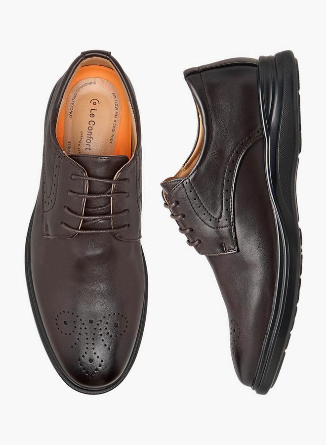 Le Confort Men Perforated Lace-Up Derby Shoes - Image 3