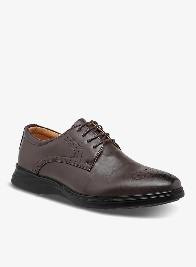 Le Confort Men Perforated Lace-Up Derby Shoes