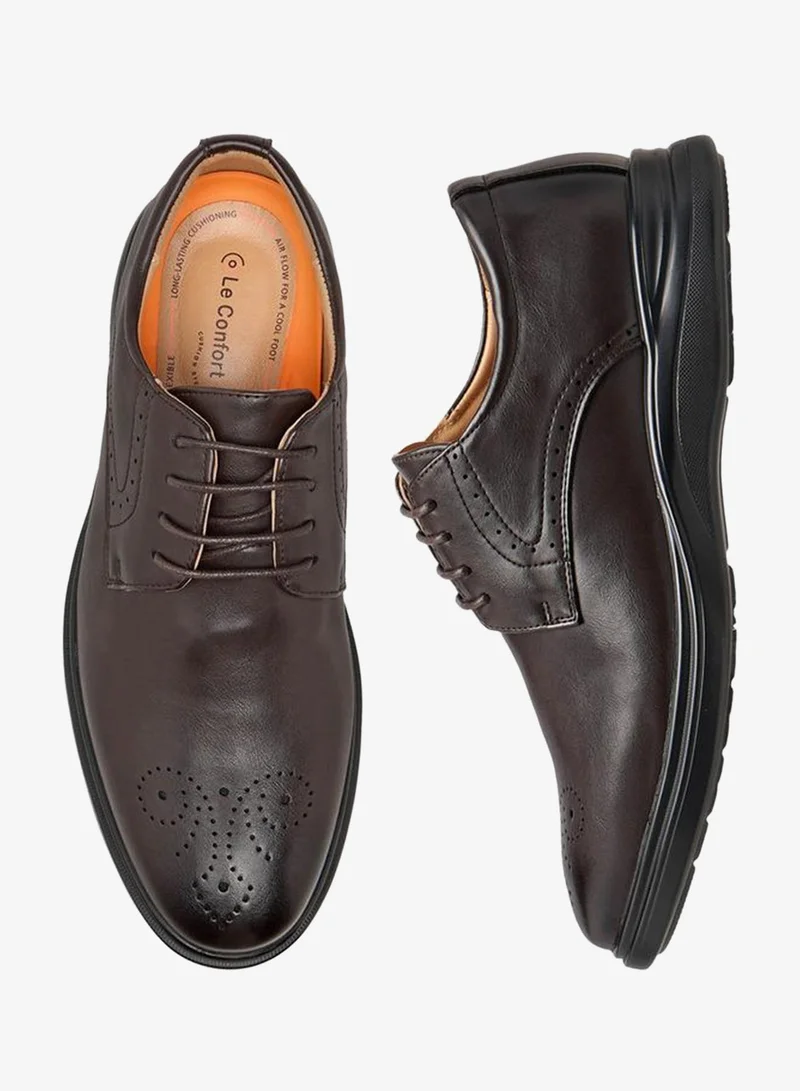 Le Confort Men Perforated Lace-Up Derby Shoes