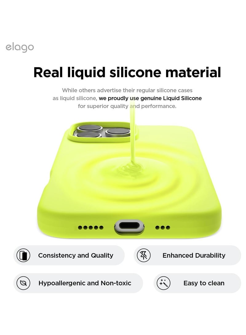 Compatible with iPhone 16 Pro Max Case, Premium Liquid Silicone Case, Full Body Protective Cover, Shockproof, Slim Phone Case, Anti-Scratch Soft Microfiber Lining, 6.9 inch (Neon Yellow)  - Image 2