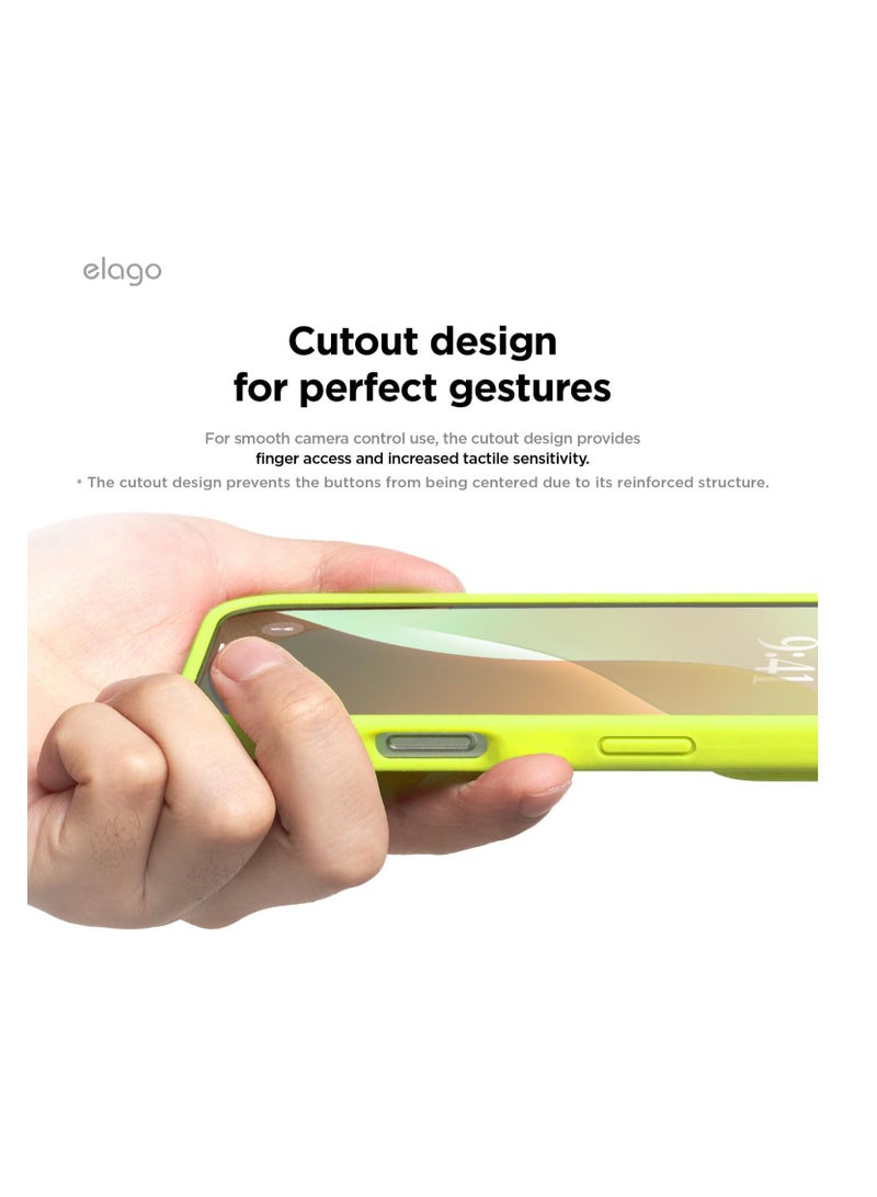 Compatible with iPhone 16 Pro Max Case, Premium Liquid Silicone Case, Full Body Protective Cover, Shockproof, Slim Phone Case, Anti-Scratch Soft Microfiber Lining, 6.9 inch (Neon Yellow)  - Image 3