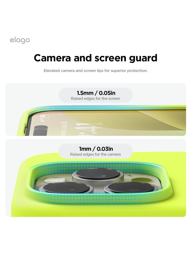 Compatible with iPhone 16 Pro Max Case, Premium Liquid Silicone Case, Full Body Protective Cover, Shockproof, Slim Phone Case, Anti-Scratch Soft Microfiber Lining, 6.9 inch (Neon Yellow)  - Image 4